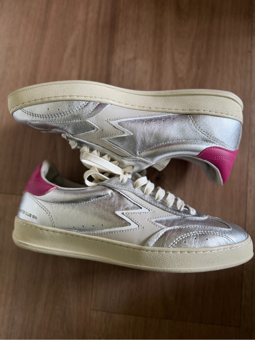Moaconcept Silver with Pink,  Club Leather Sneakers size 39